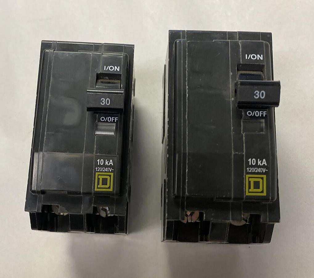 SQUARE D,QOB230,MINIATURE CIRCUIT BREAKER 30A 120/240V 2P LOT OF 2 NOS