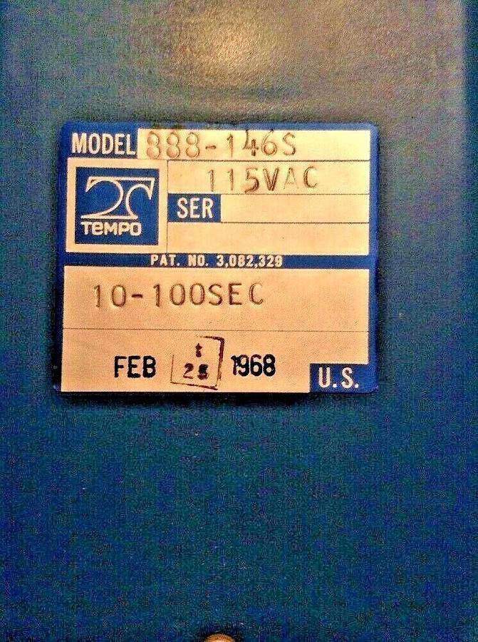 Tempo,888-146S,Timer  115VAC 10-100 Sec