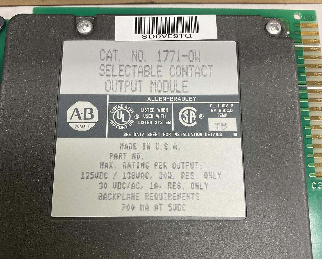 Allen-Bradley,17710W,Selectable Contact Output Module NOS