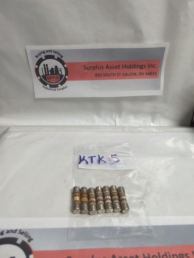 Used COOPER BUSSMANN,KTK-5,LIMITRON 5 AMP FUSE LOT OF 7 PRE-OWNED