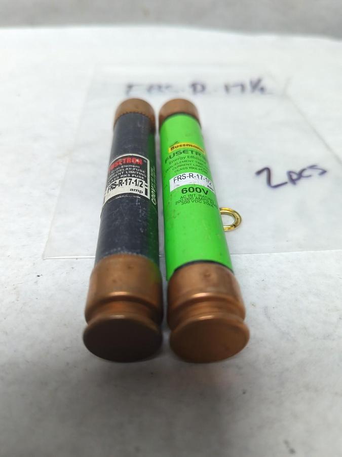 Used COOPER BUSSMANN,FRS-R-17-1/2,FUSETRON 17-1/2 AMP FUSE LOT OF 2 PRE-OWNED