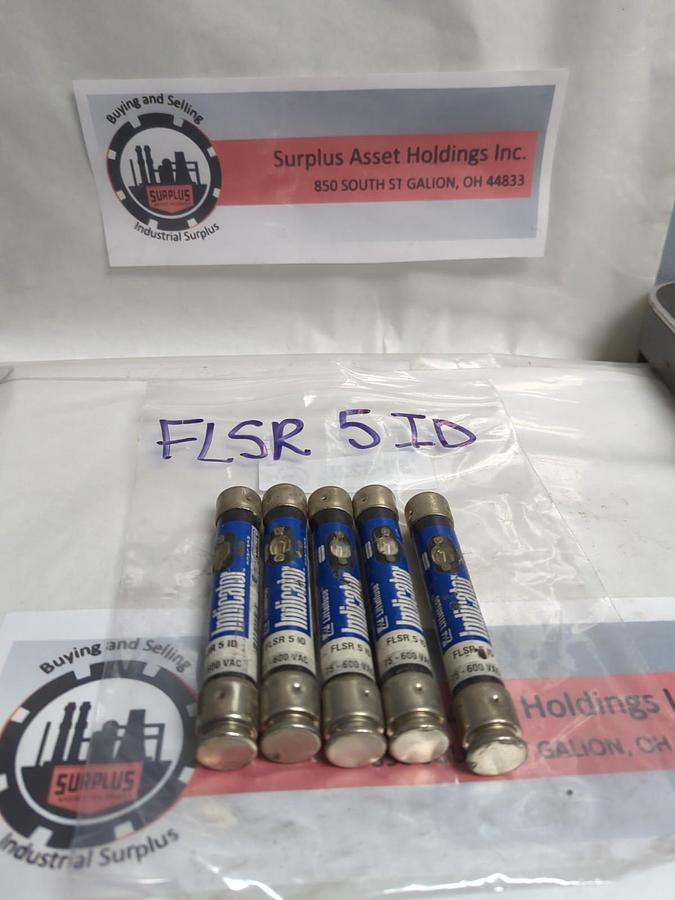 Used LITTELFUSE,FLSR5ID,INDICATOR 5 AMP FUSE LOT OF 5 PRE-OWNED