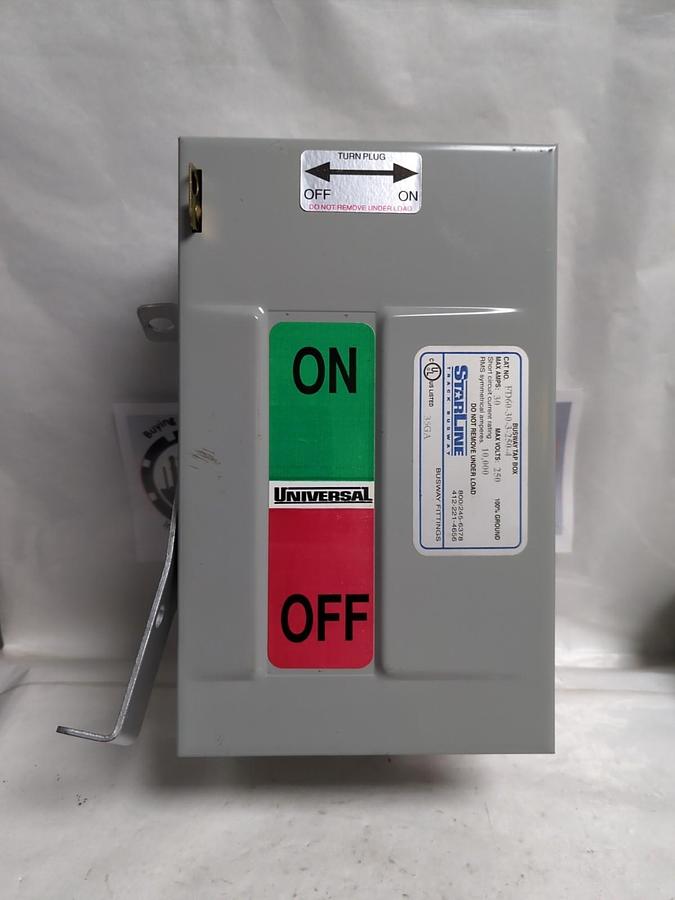 STARLINE,FD60-30-3-250-4,BUSSWAY TAP BOX 30 AMP 250V NOS