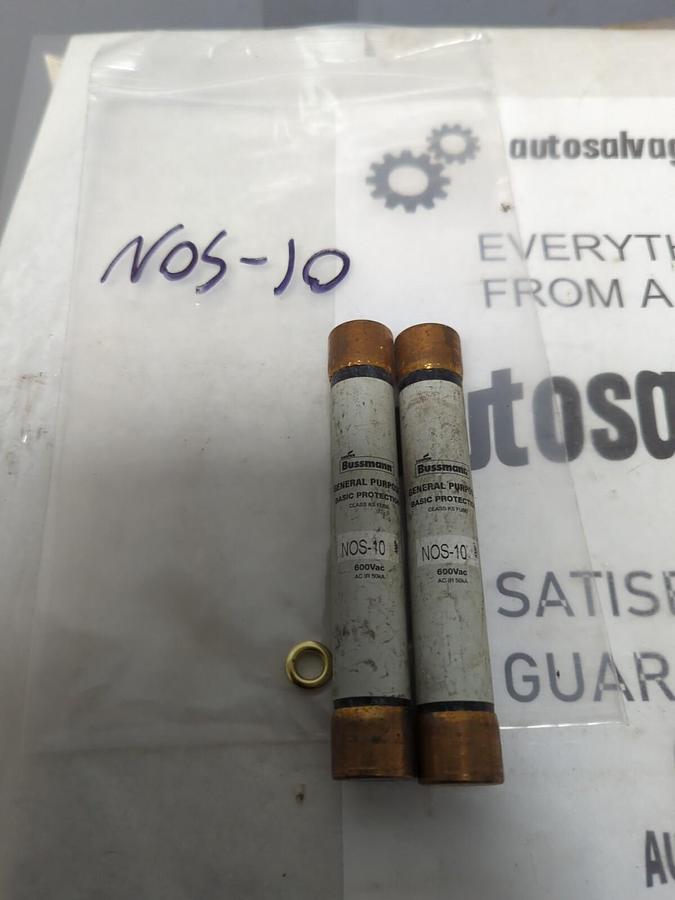 COOPER BUSSMANN,NOS-10,GENERAL PURPOSE 10 AMP FUSES LOT OF 2 NOS