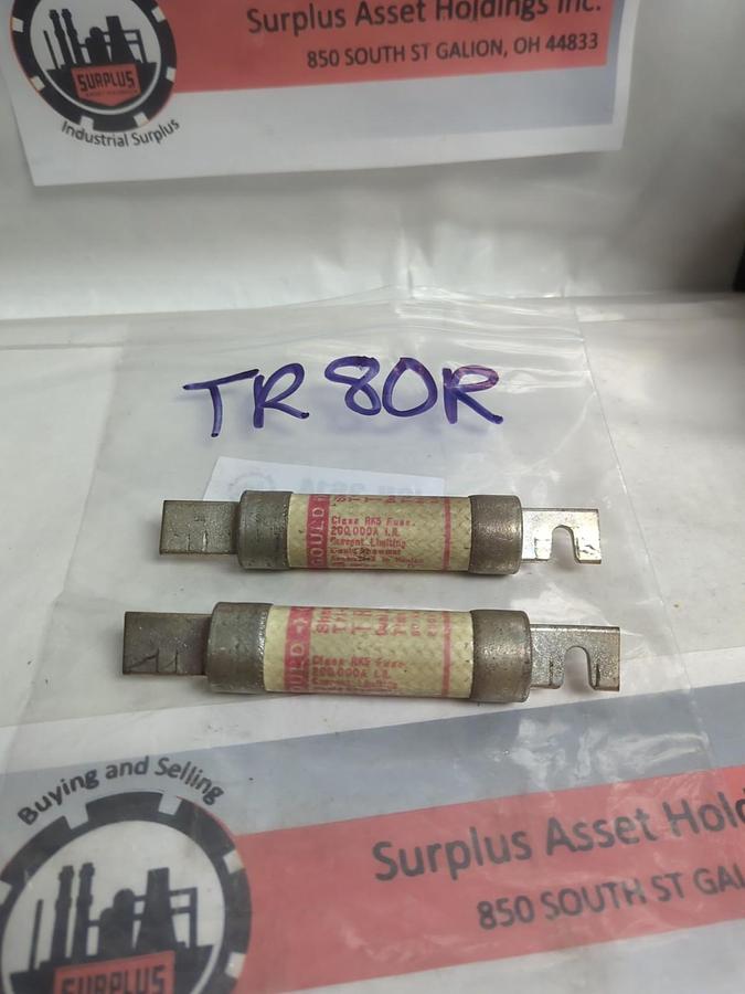 Used GOULD SHAWMUT,TR80R,TRI-ONIC FUSE 80 AMP LOT OF 2 PRE-OWNED