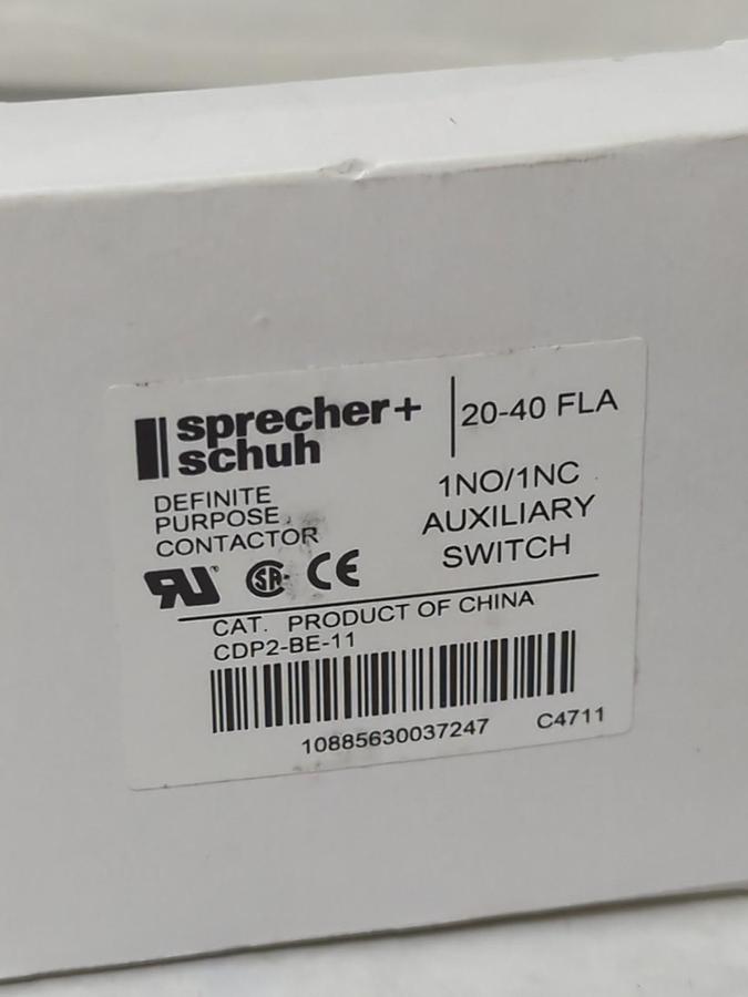 SPRECHER + SCHUH,CDP2-BE-11,DEFINITE PURPOSE CONTACTOR AUXILIARY SWITCH NEW