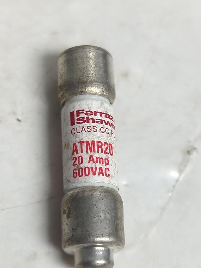 Used FERRAZ SHAWMUT,ATMR20,CLASS CC 20 AMP FUSE LOT OF 9 PRE-OWNED