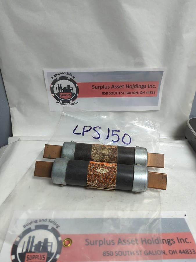 Used COOPER BUSSMANN,LPS-150,LOW-PEAK FUSE 150 AMP LOT OF 2 PRE-OWNED