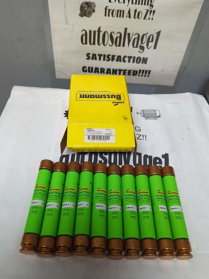 COOPER BUSSMANN,FRS-R-1,FUSETRON 1 AMP FUSES BOX OF 10 NEW