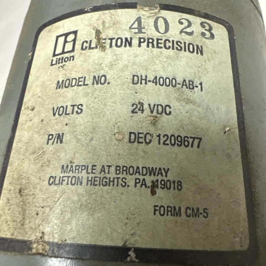 Used Clifton Precision,DH-4000-AB-1,24VDC Motor