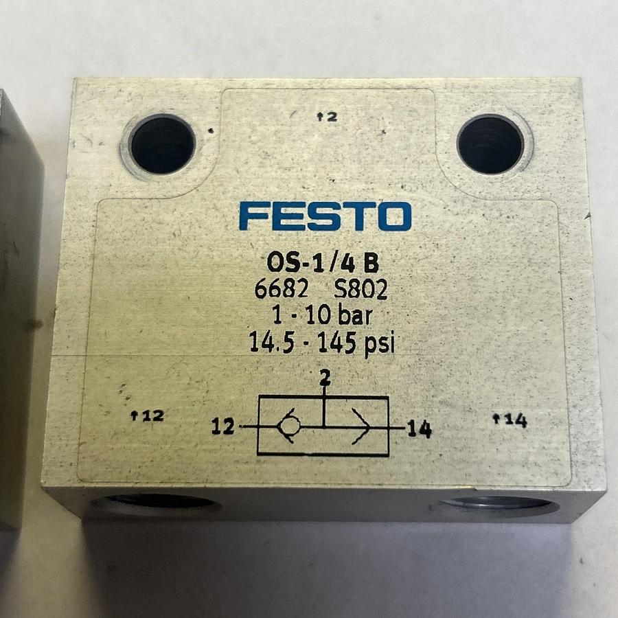 Used FESTO,OS-1/4B,MANIFOLD VALVE LOT OF 2
