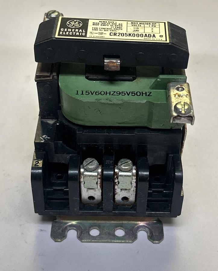 Used GENERAL ELECTRIC,CR205K000ADA,CONTACTOR SIZE 1 20A 600V