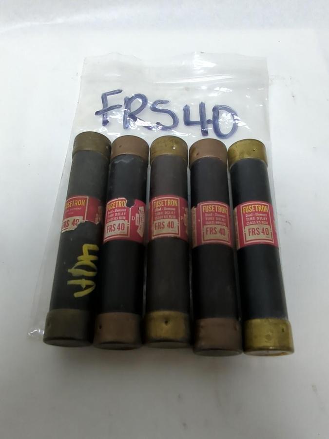 Used COOPER BUSSMANN,FRS-40,FUSETRON 40 AMP FUSE LOT OF 5