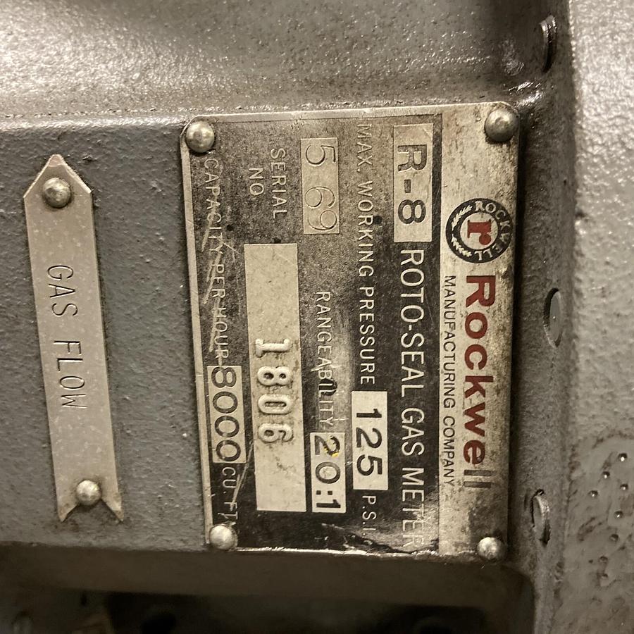 ROCKWELL,NA,ROTO-SEAL POSITIVE DISPLACEMENT GAS METER 125PSI Range 20:1