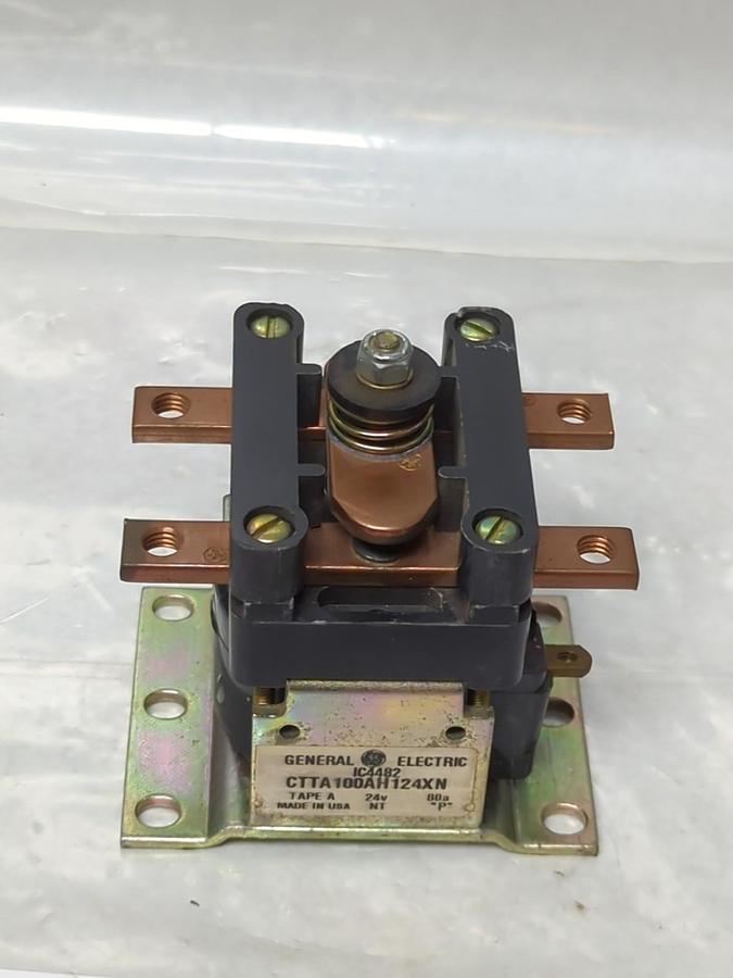 Used GENERAL ELECTRIC,CTTA100AH124XN,CONTACTOR 24V 80A IC4482 PRE-OWNED