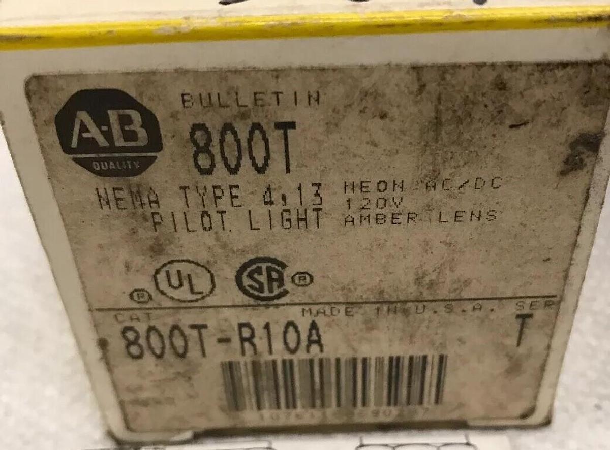 Allen Bradley,800T-R10A,Amber Lens Pilot Light