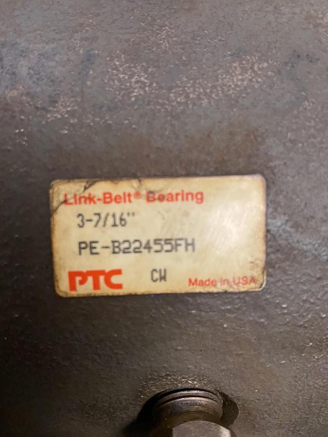 PTC Link Belt,PE-B22455FH,3-7/16 INCH Pillow Block Bearing NOS