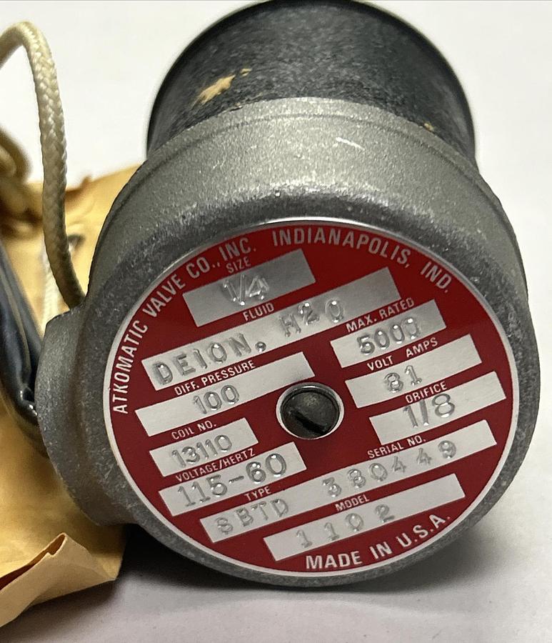 ATKOMATIC VALVE,1102,VALVE 1/4IN NOS
