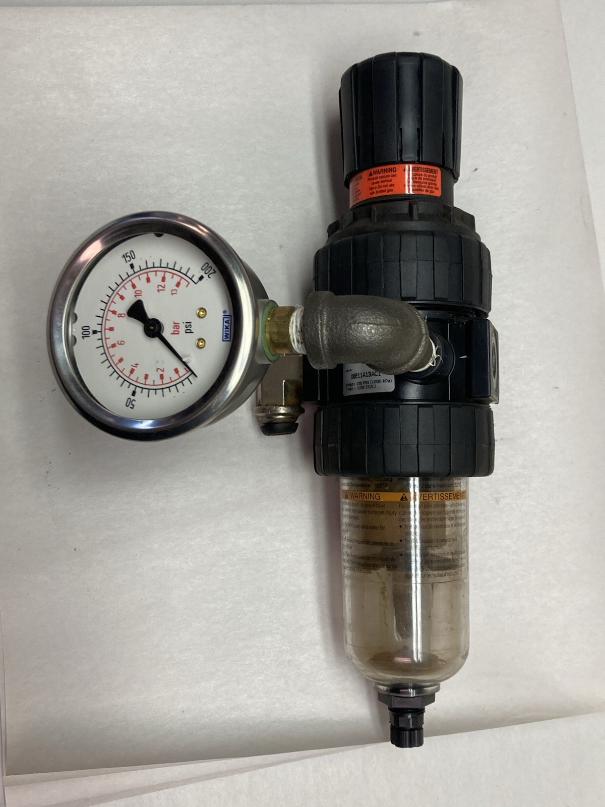 Used Parker,06E11A13AC1,Filter/Regulator 1/4 Inch 150PSI