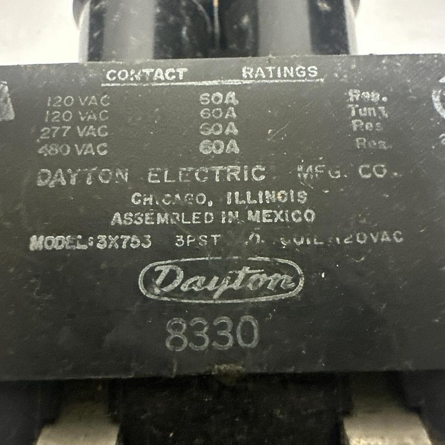 Dayton,3X753,120/480VAC 60 Amp Relay NOS (G090)