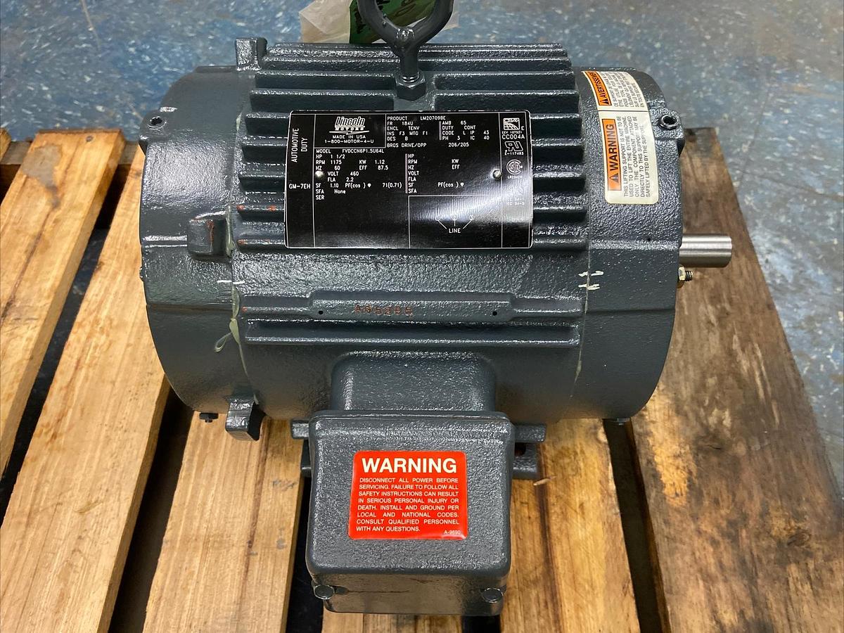 Lincoln,LM20709BE,Motor FVFCCN6P1.5U64L 1-1/2Hp 1175RPM 460V Frame 184U