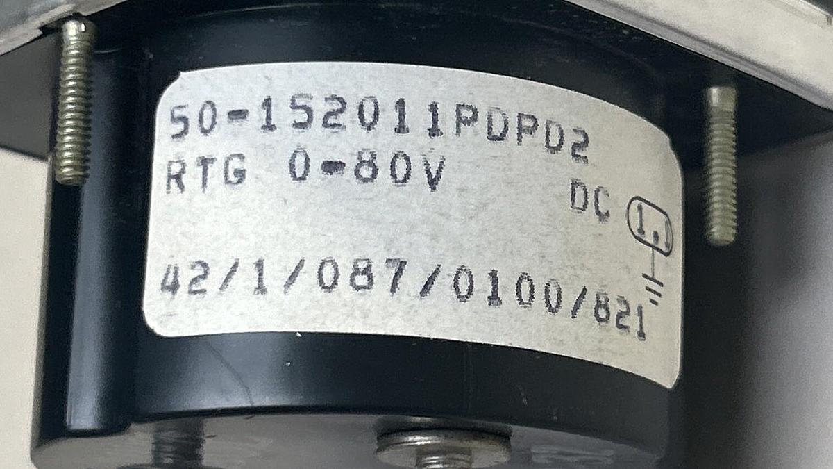 GENERAL ELECTRIC,50-152011PDPD2,PANEL METER 0-80 DC VOLTS NOS