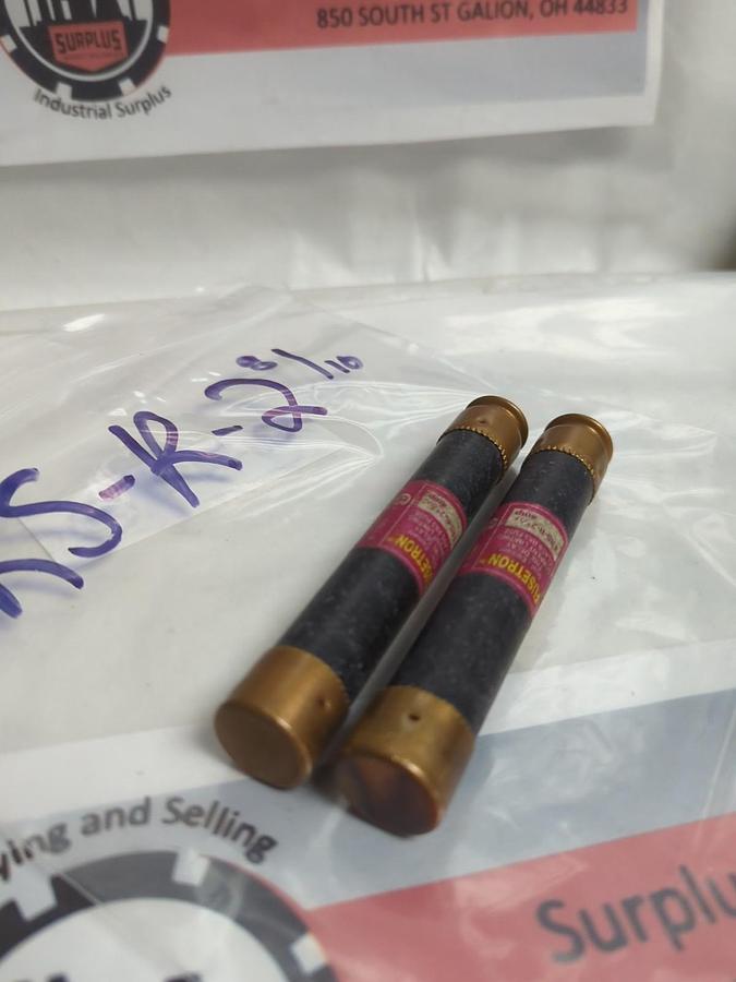 Used COOPER BUSSMANN,FRS-R-2-8/10,FUSETRON 2-8/10 AMP FUSE LOT OF 2 PRE-OWNED