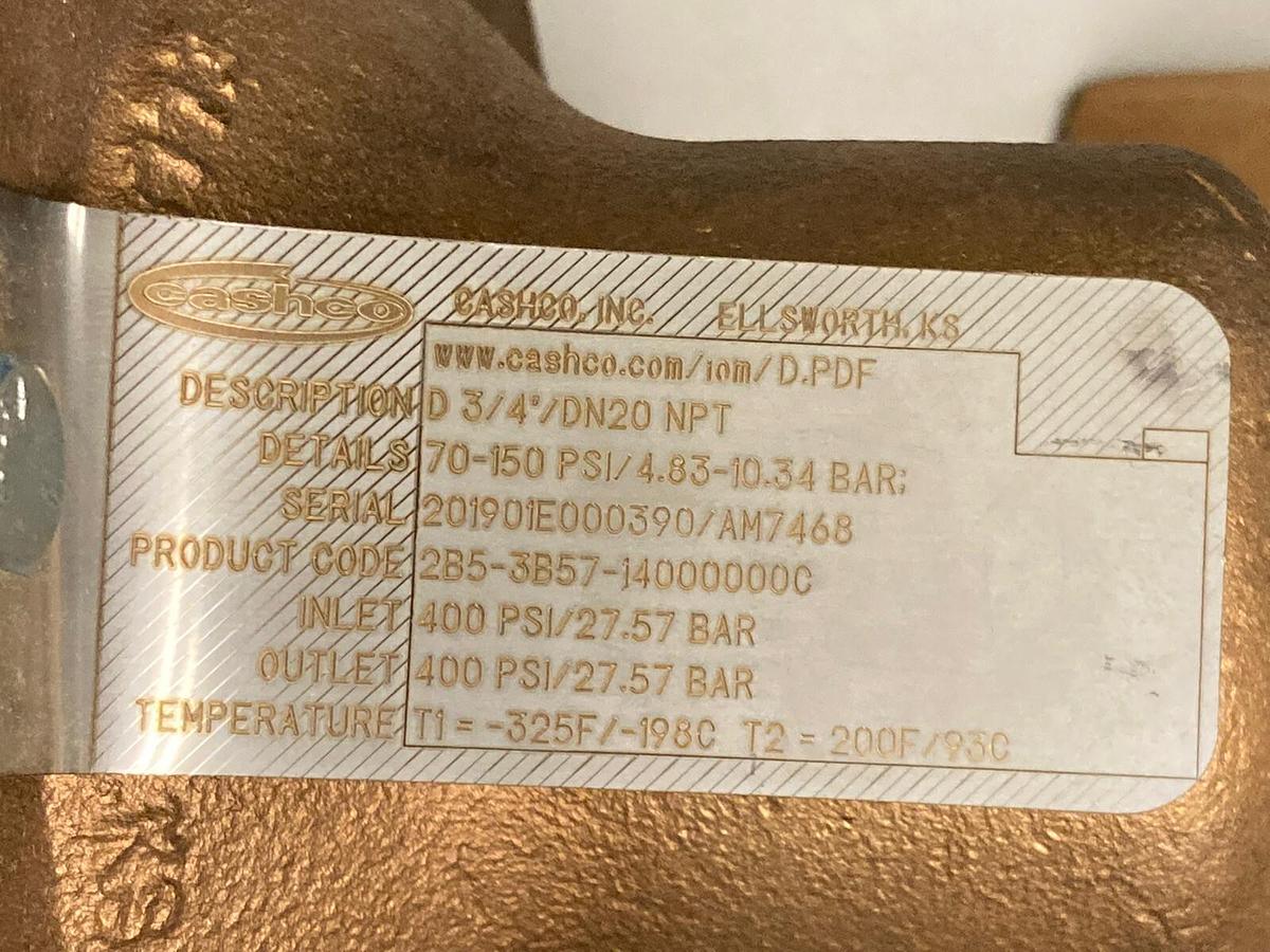 Cashco,2B5-3B57-14000000C,Pressure Regulator 3/4 Inch DN20 70-150PSI