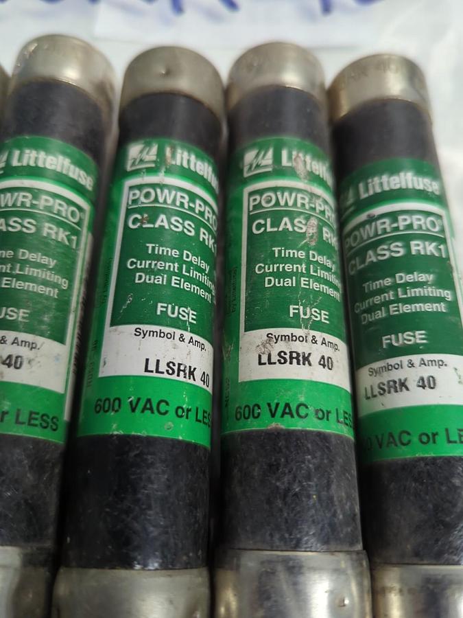 Used LITTELFUSE,LLSRK40,PWR-PRO 40 AMP FUSE LOT OF 5 PRE-OWNED