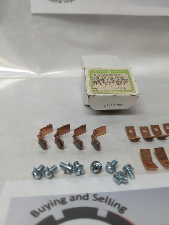 GENERAL ELECTRIC,546A300G002,CONTACT KIT W/ SPRING & SCREW 4-POLE SIZE 9 NOS