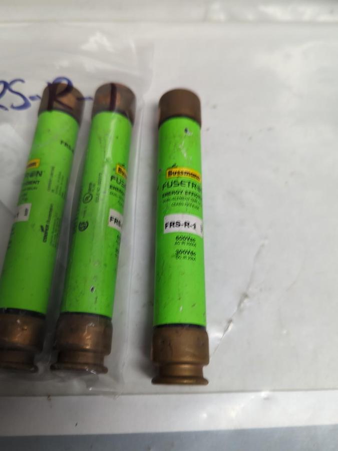 Used COOPER BUSSMANN,FRS-R-1,FUSETRON FUSE 1 AMP LOT OF 3 PRE-OWNED