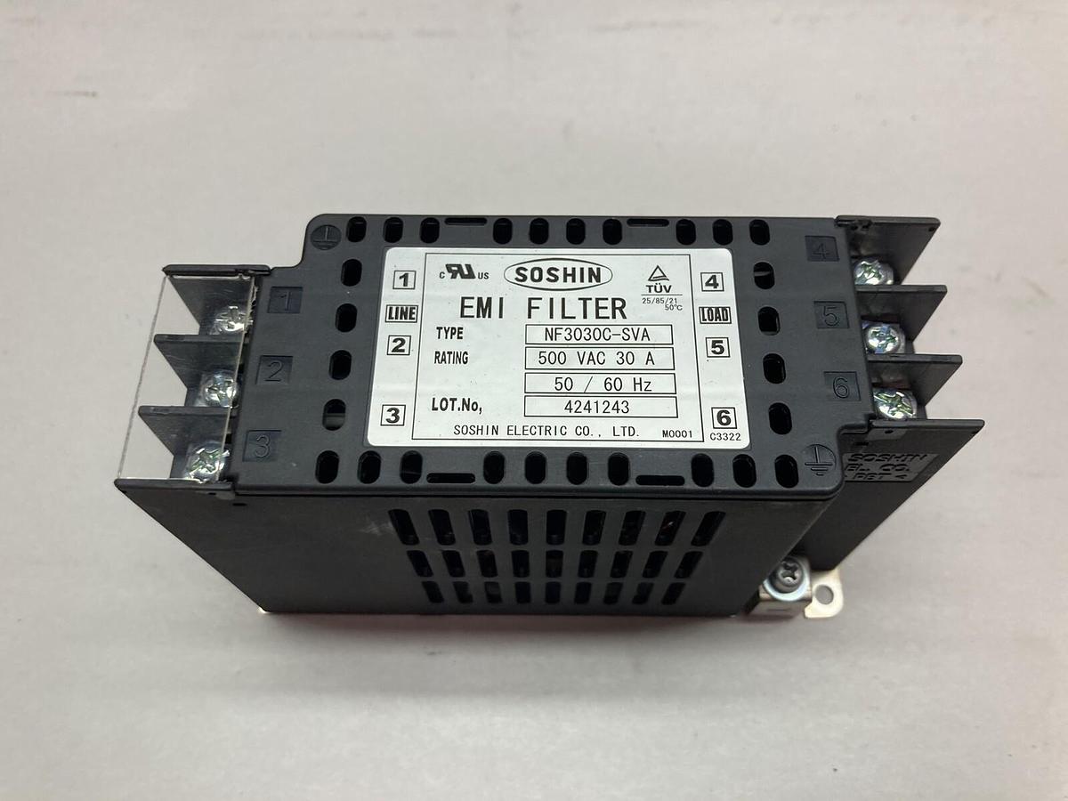 Soshin,NF3030C-SVA,EMI Filter 500Vac 30A 50/60Hz
