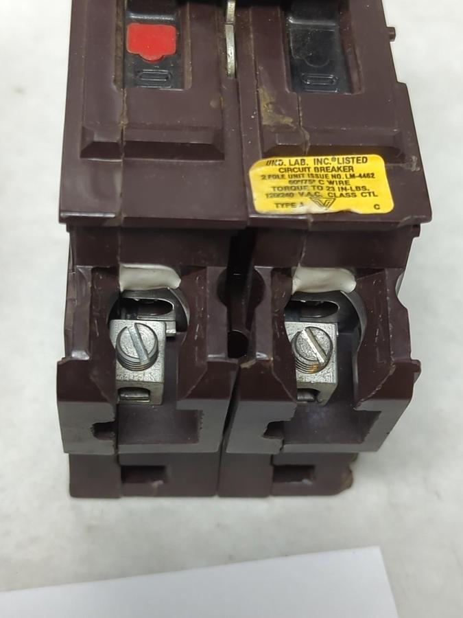 Used WADSWORTH,A220,TYPE A CIRCUIT BREAKER 20 AMP 2-POLE LOT OF 2 PRE-OWNED