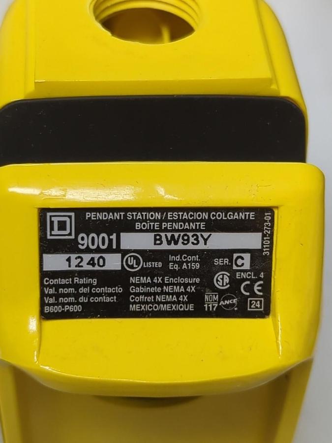 SQUARE D,9001BW93Y,PENDANT PUSH BUTTON STATION NEW