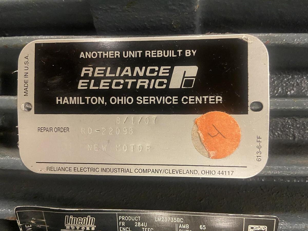 Used Lincoln,LM23735BC,15Hp Motor 1770RPM 460V 284U Model EVECCF4G15U64L