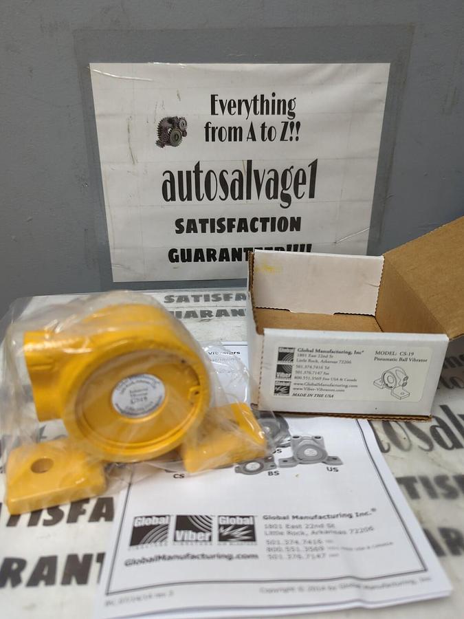 GLOBAL MANUFACTURING,MODEL CS-19, PNEUMATIC BALL VIBRATOR NEW