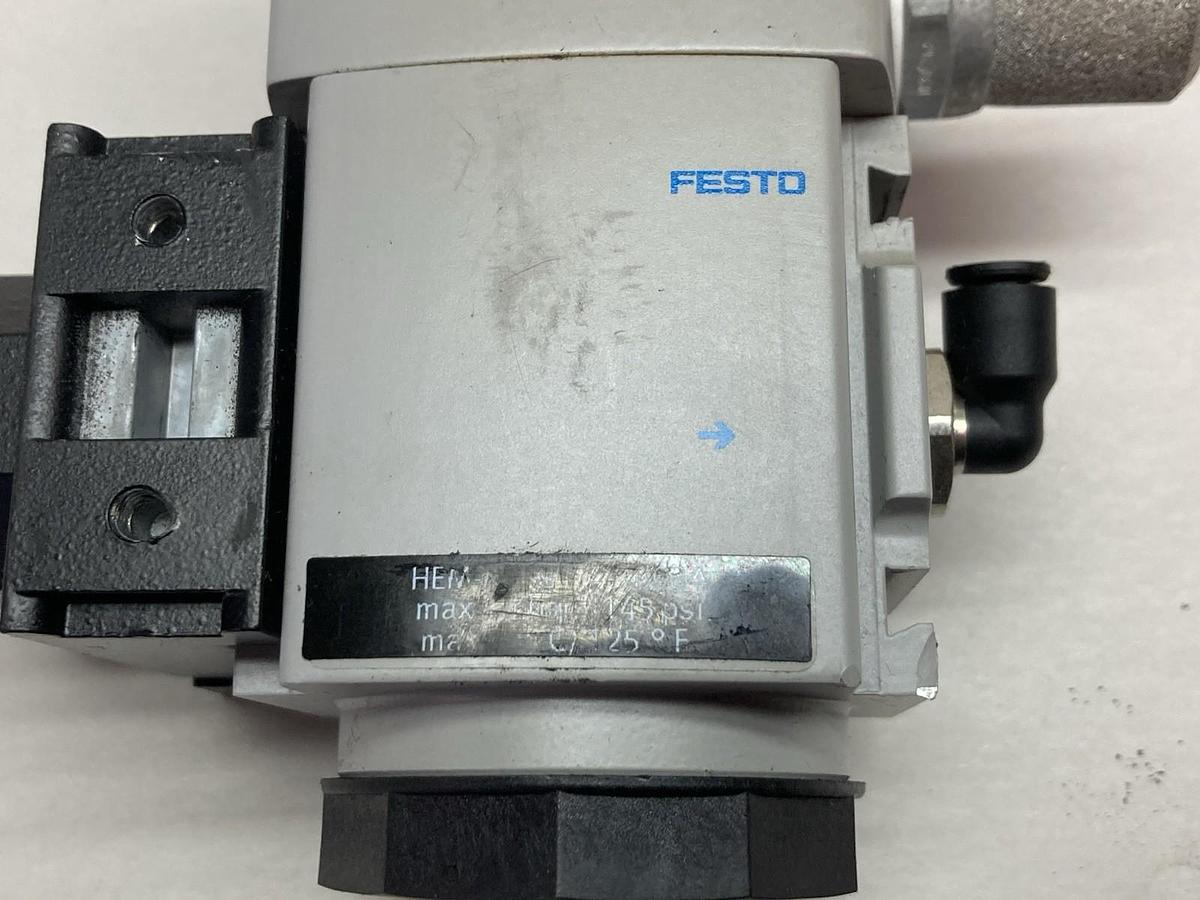 Used Festo,HEM-M2-G1/4-10024,Solenoid Valve Max 10 bar 145PSI