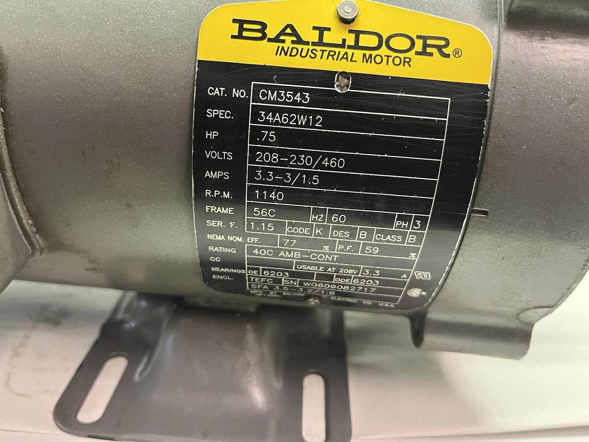 Used BALDOR,CM3543,MOTOR 3/4HP 1140RPM 56C 3PH