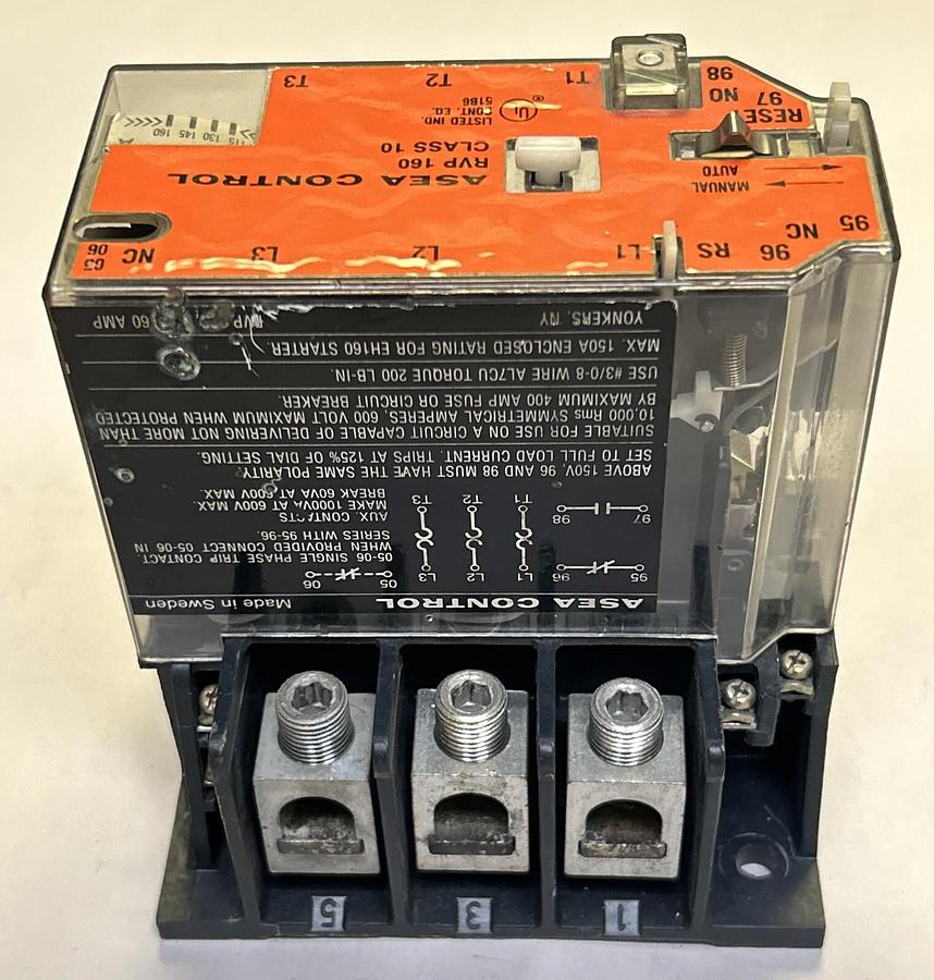 Used ABB,RVP160,CONTROL OVERLOAD RELAY