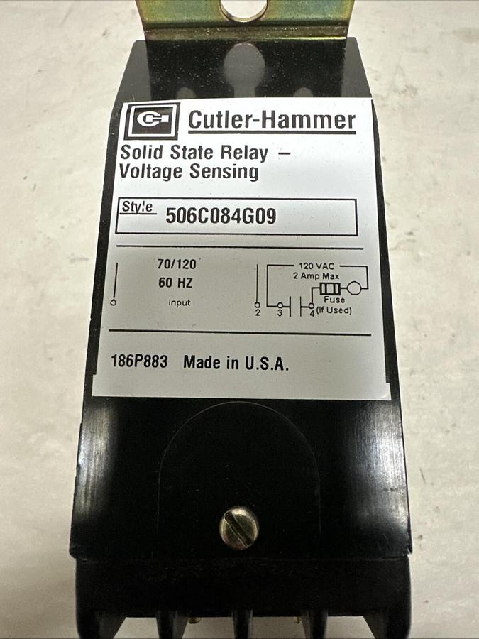 Eaton,506C084G09,Undervoltage Sensing Relay NEW