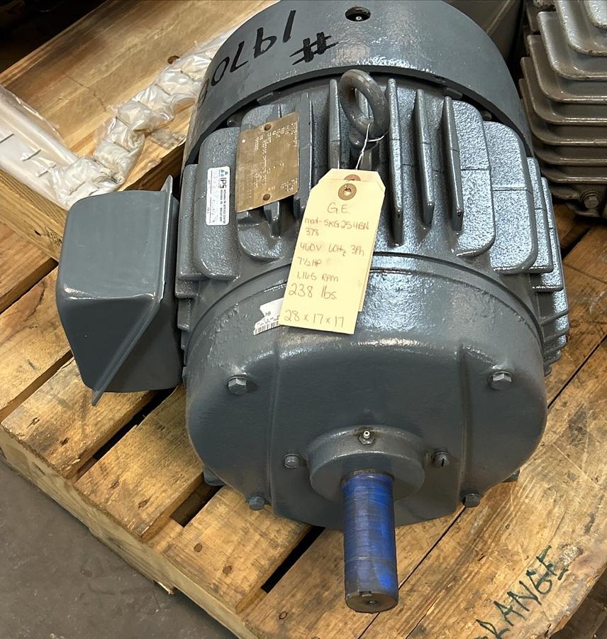 Used GE,5KG254BN378,SEVERE DUTY DUAL SHAFT MOTOR 7.5HP 1165RPM 450V 3PH 254TZ FRAME