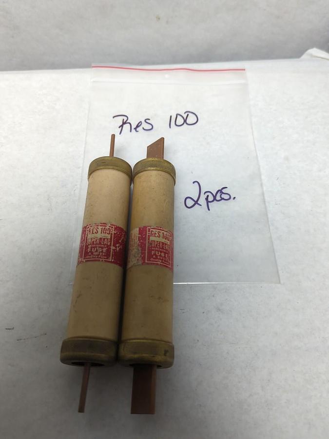 COOPER BUSSMANN,RES-100,SUPER-LAG RENEWABLE FUSE LOT OF 2 PRE-OWNED
