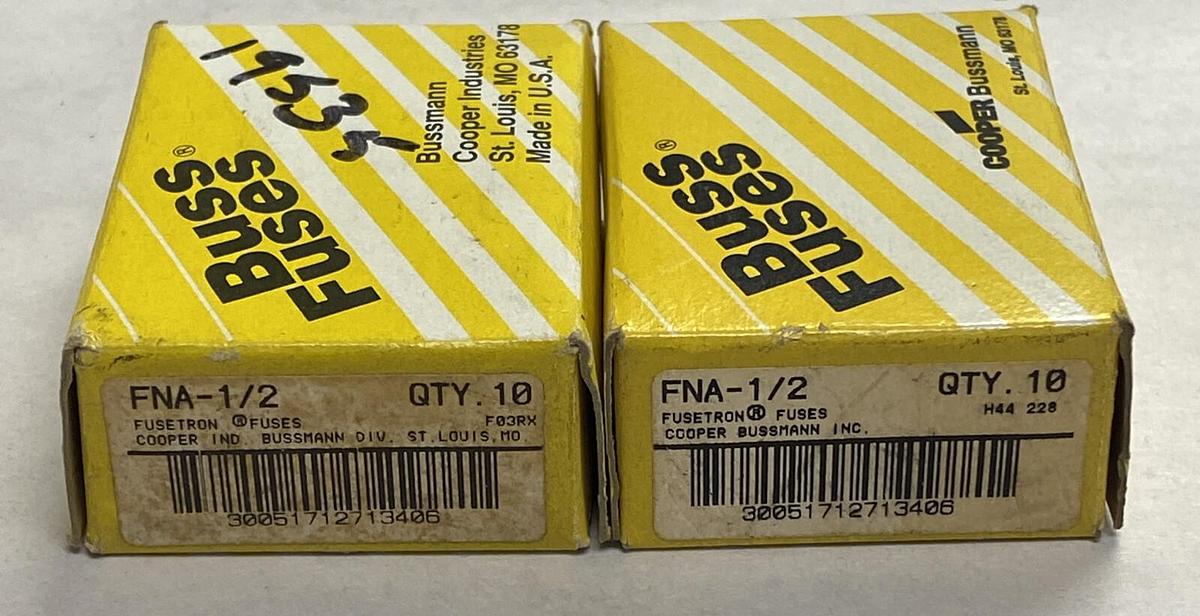 Cooper Bussmann,FNA-1/2,Fusetron Fuse Lot Of 17 NOS