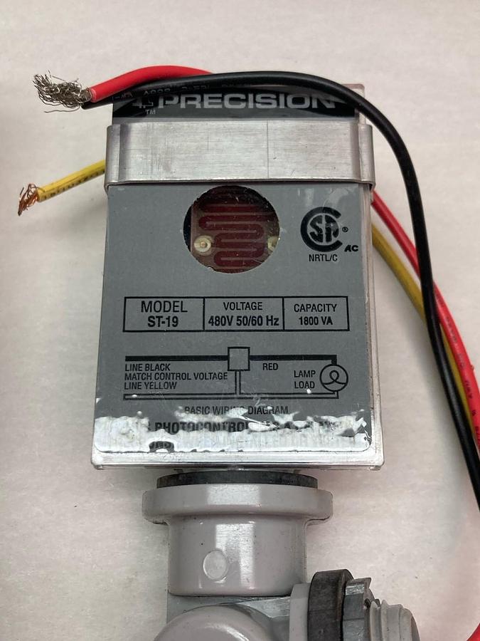 Precision Lumatrol Photocontrol,ST-19,Outdoor Lighting 480V 50/60Hz 1800VA