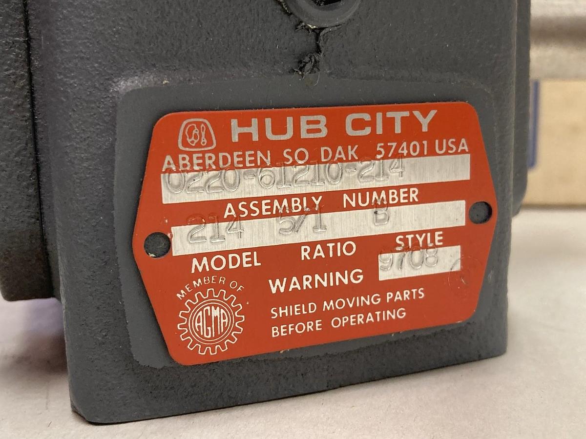 Hub City,0220-61210-214,Worm Gear Reducer Ratio 5:1 Model 214 Style B