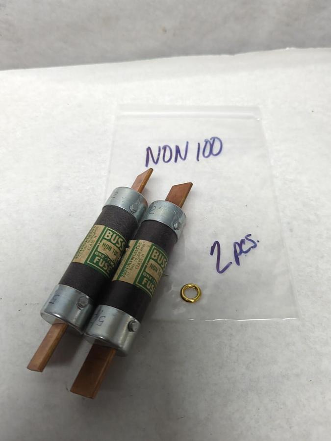 Used COOPER BUSSMANN,NON-100,ONE-TIME 100 AMP FUSE LOT OF 2 PRE-OWNED