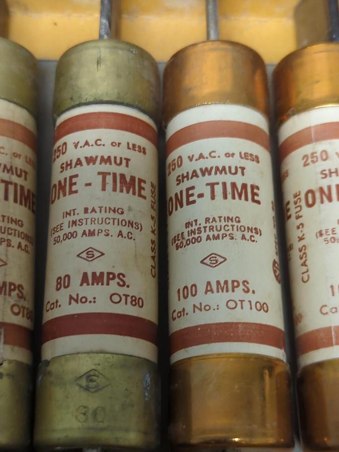 COOPER BUSSMANN,NON100,ONE-TIME 100 AMP FUSES BOX OF 5 NOS