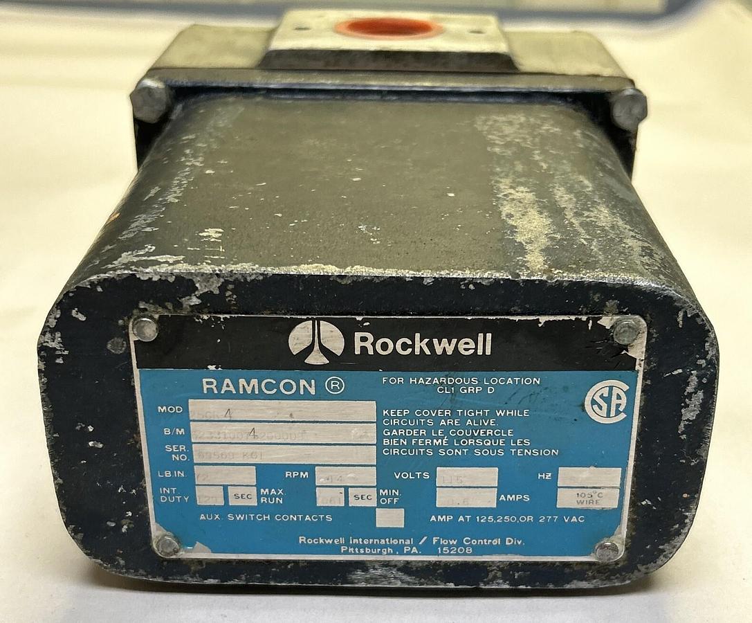 Used RAMCON,25CR-4,ACTUATOR 1.4RPM 115V 0.6A