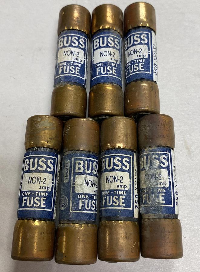 COOPER BUSSMANN,N0N-2,ONE TIME Fuse Lot Of 7 NOS