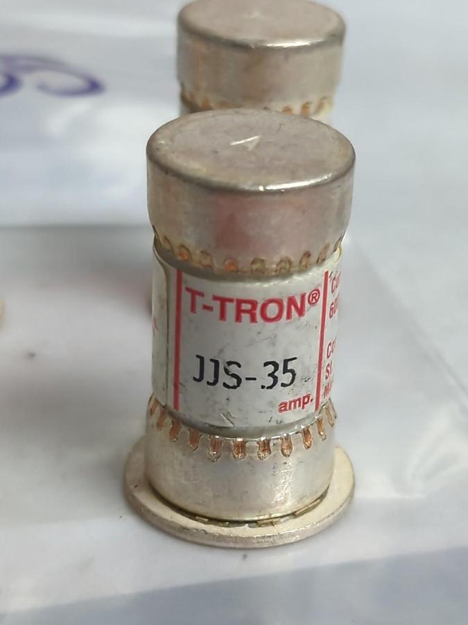 Used COOPER BUSSMANN,JJS-35,CURRENT LIMITING 35 AMP FUSE LOT OF 5 PRE-OWNED